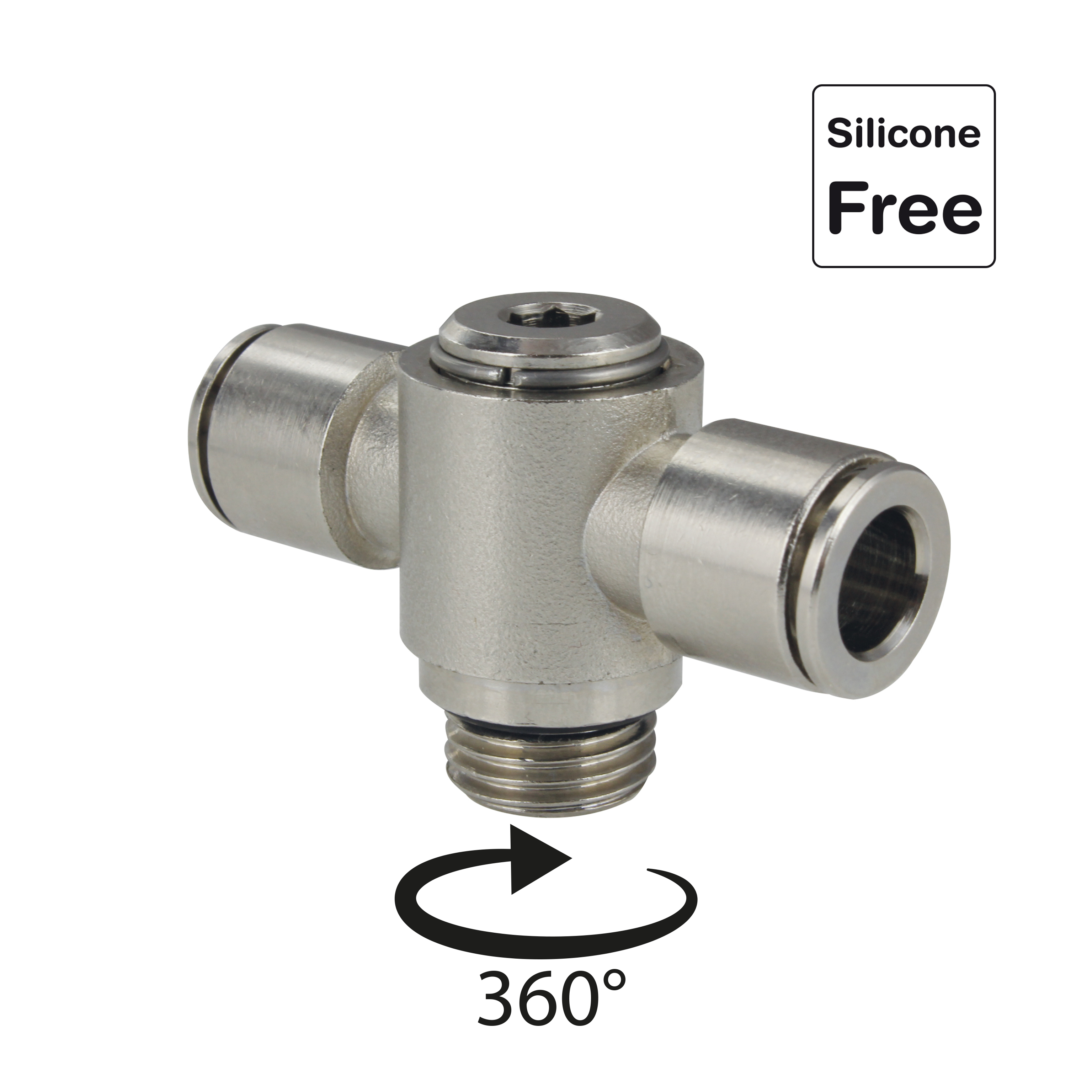 Raccord enfichable en laiton nickelé