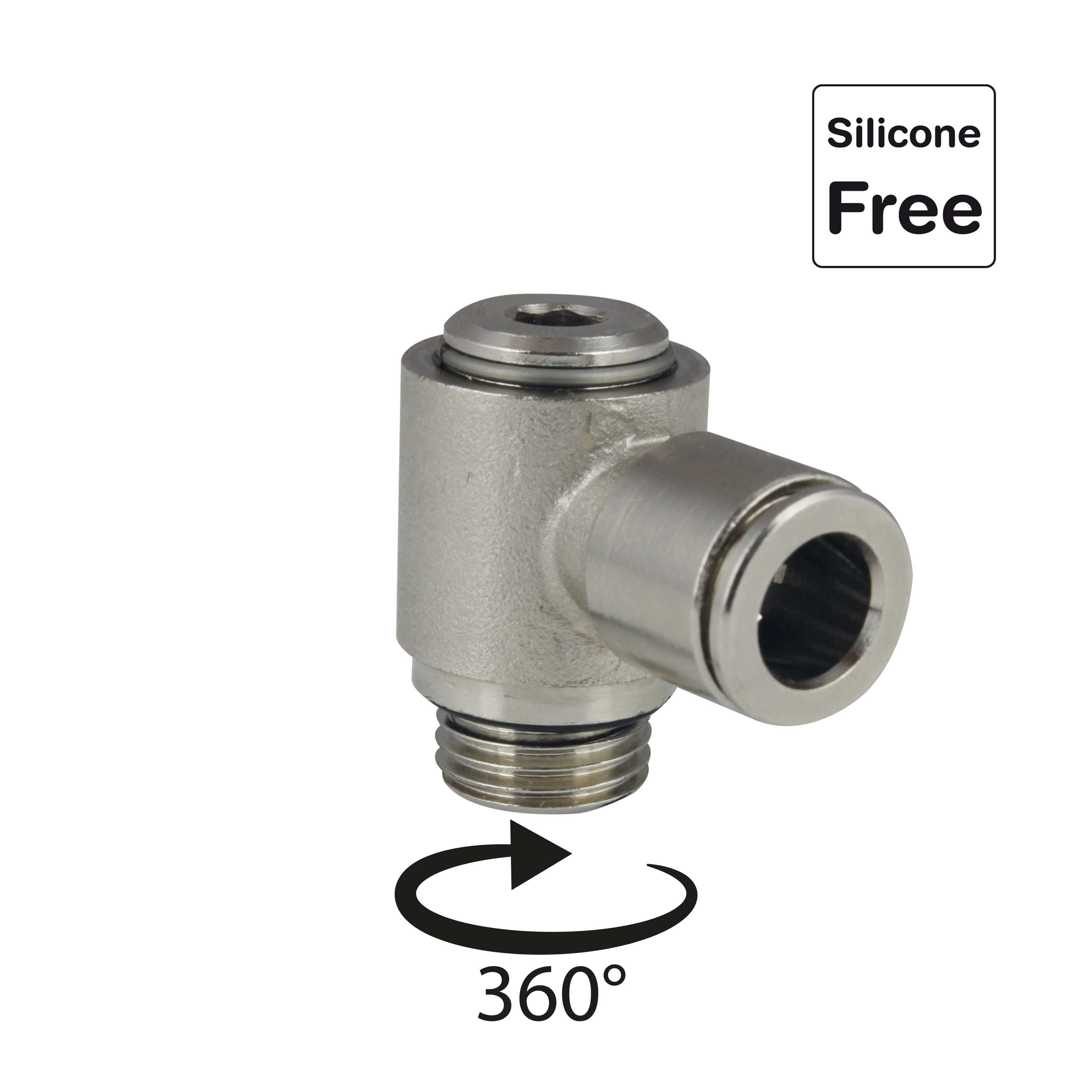 Raccord enfichable en laiton nickelé