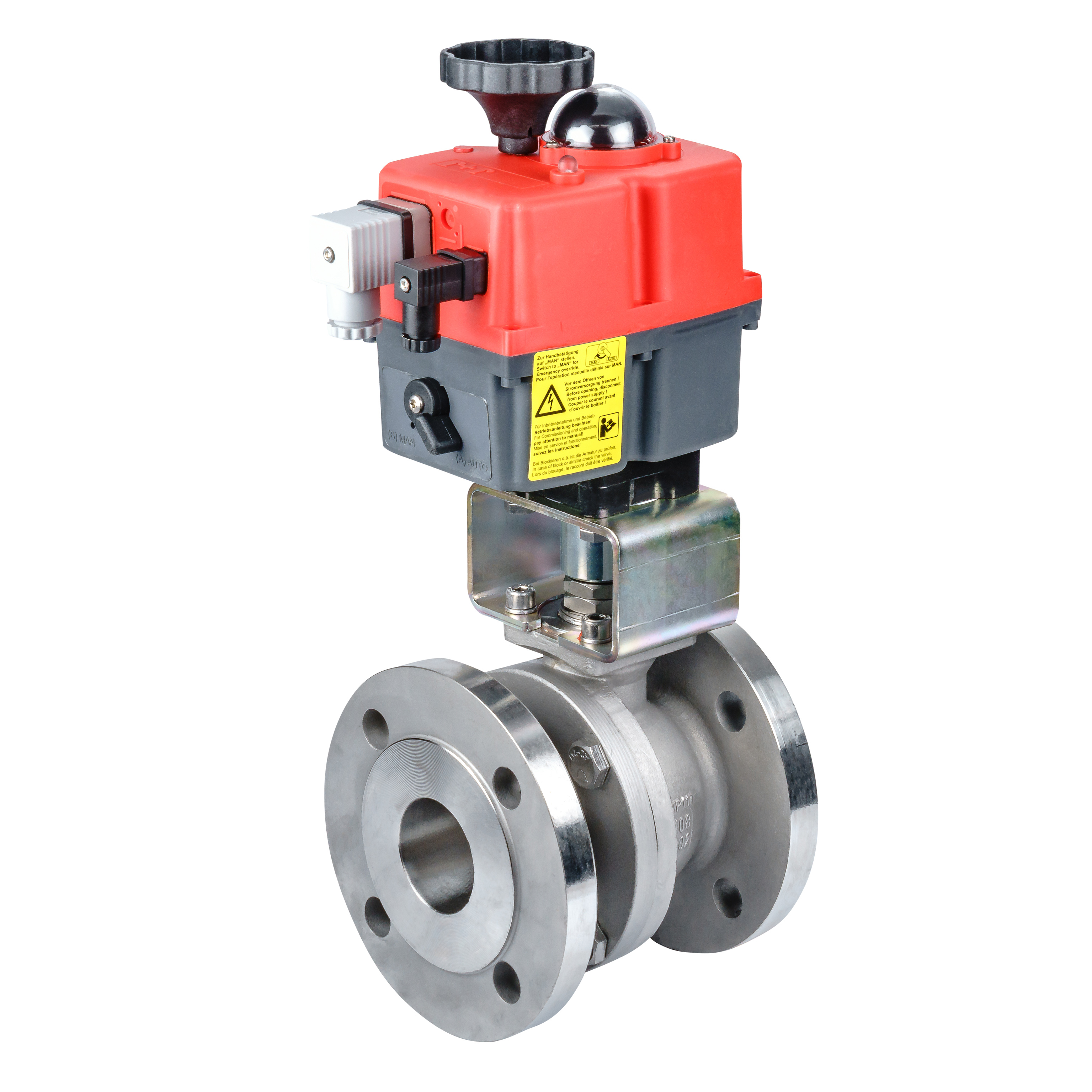 Flansch-Kugelhahn Edelstahl mit elektrischem Schwenkantrieb