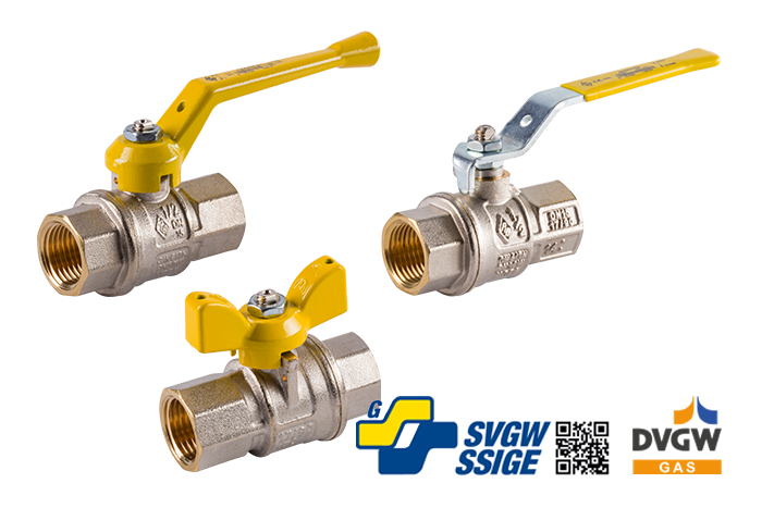 Robinet à bille à 2/2-voies pour le gaz