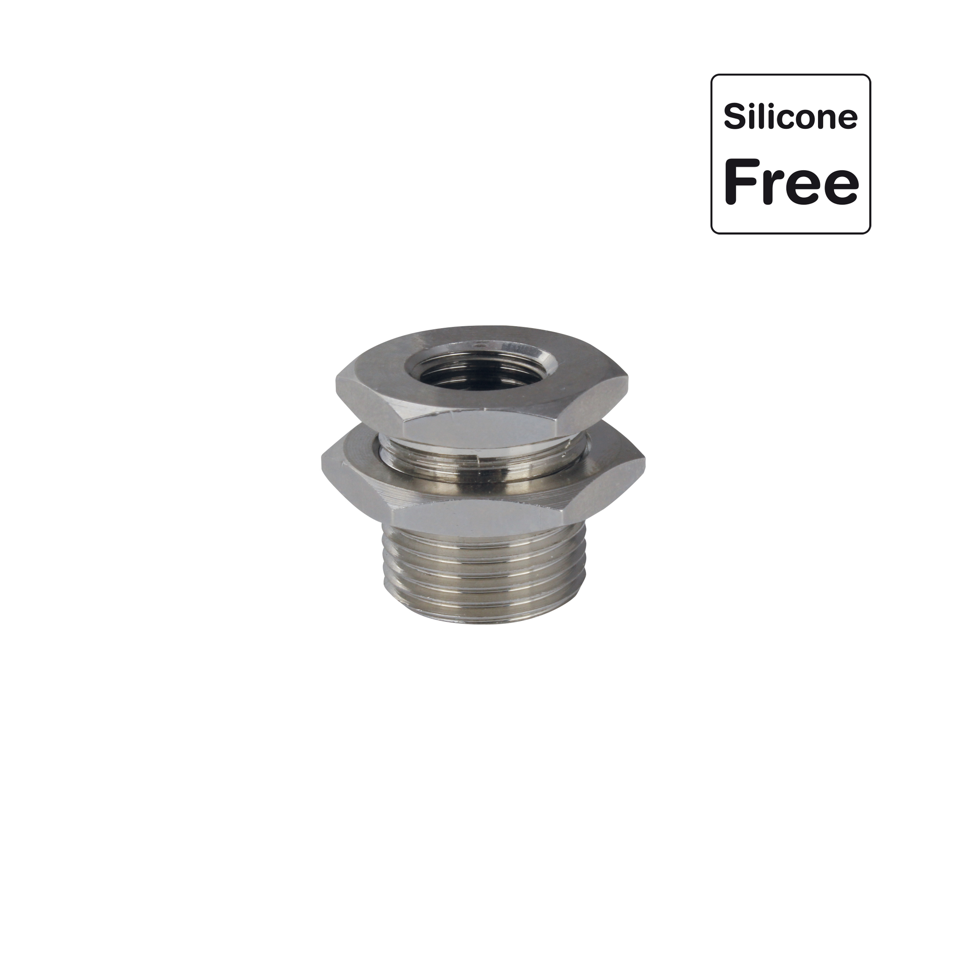 Raccord de cloison en laiton nickelé