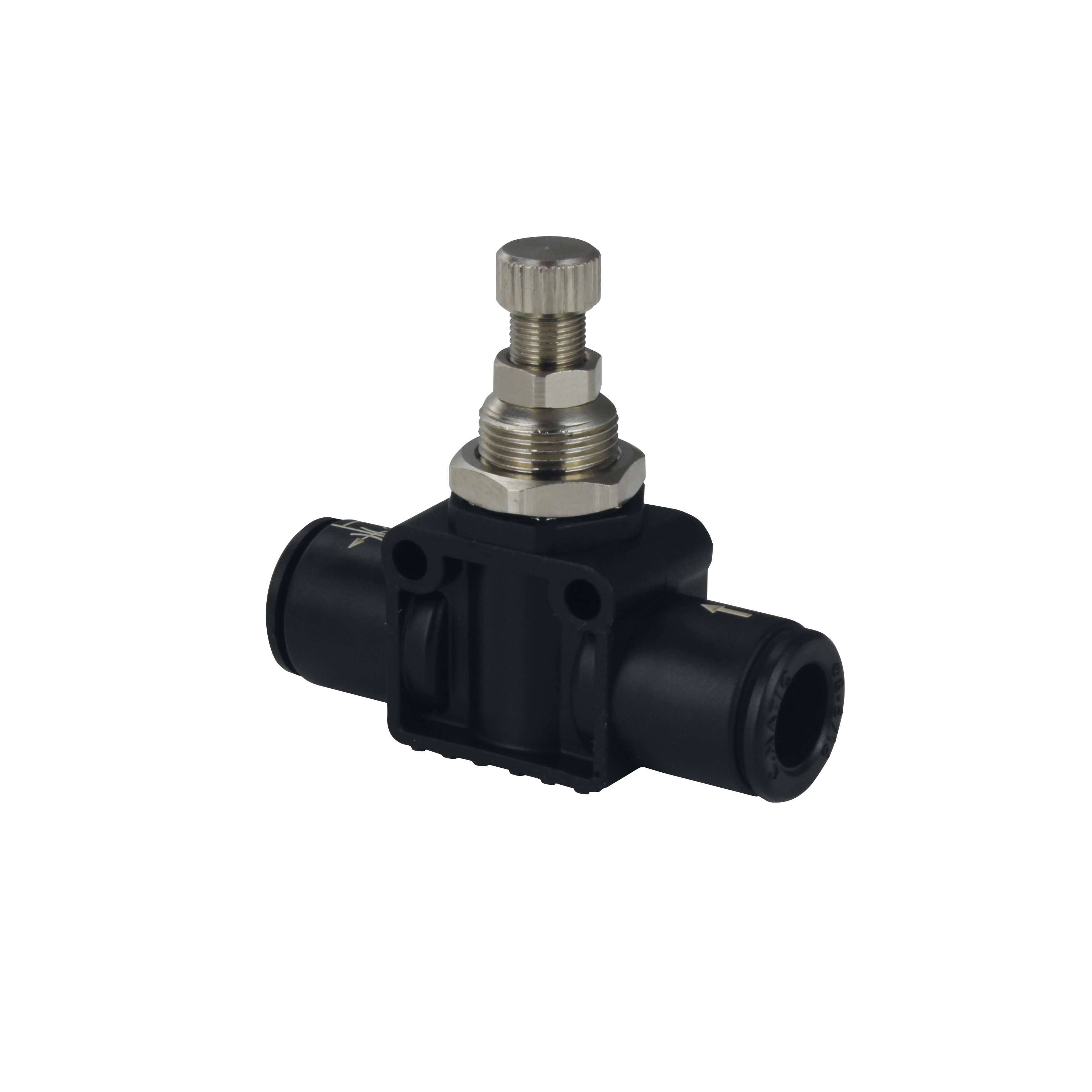 Drosselventil oder Drosselrueckschlagventil mit Schlauchanschluss in Blockbauform