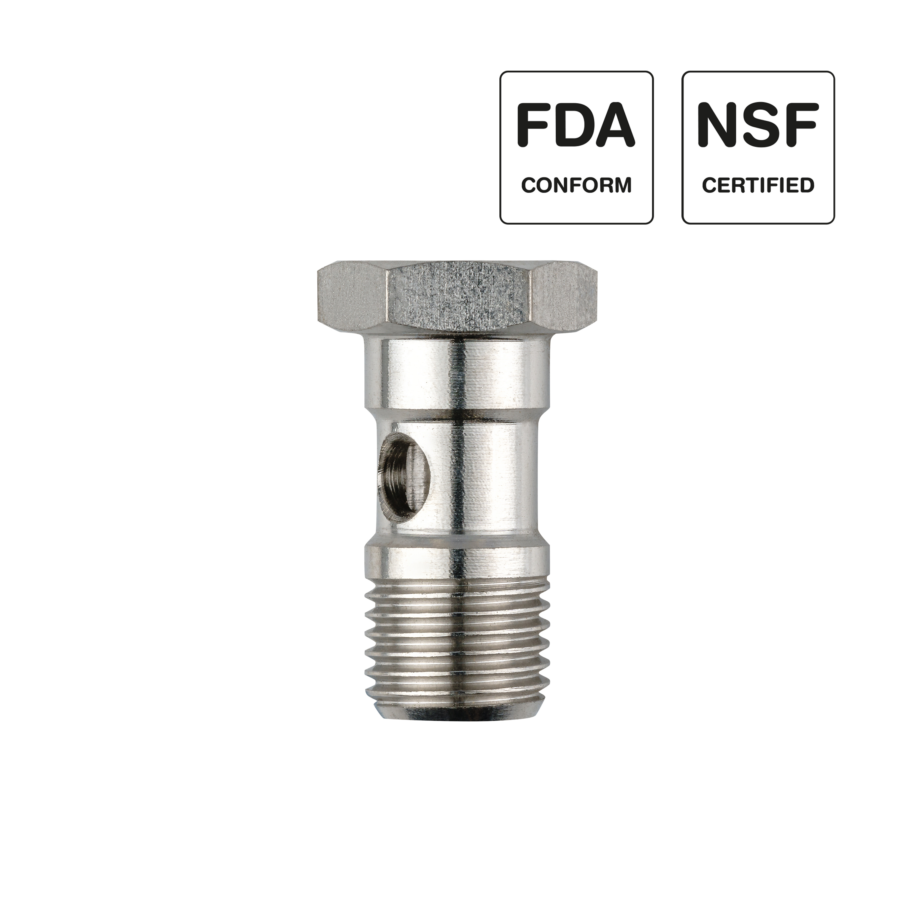 Einfache Hohlschraube, Edelstahl 1.4404, Steckverschraubung Push-In, Trigress Armaturen AG