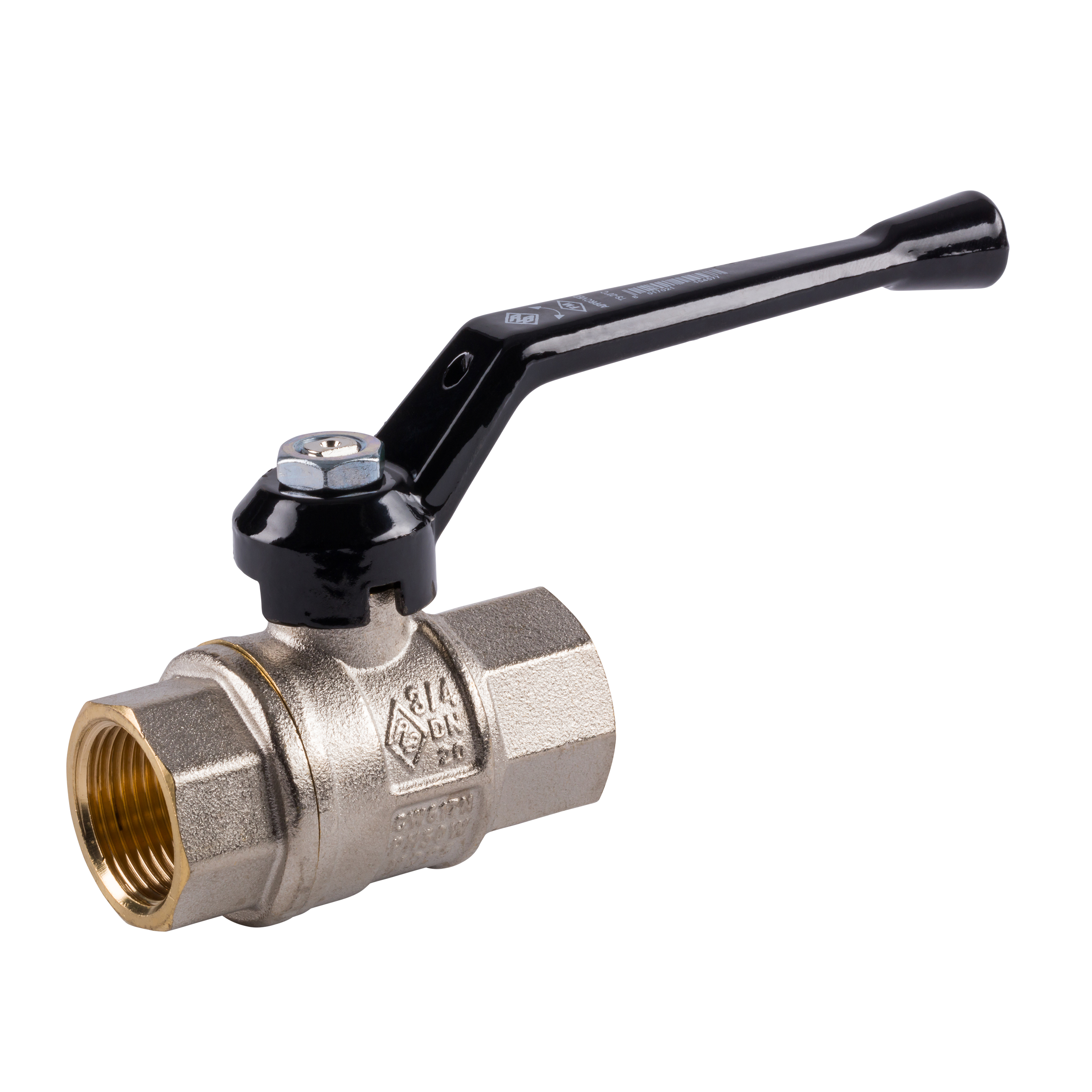 Kugelhahn Innengewinde für Druckluft und Industrie mit schwarzem Griff
