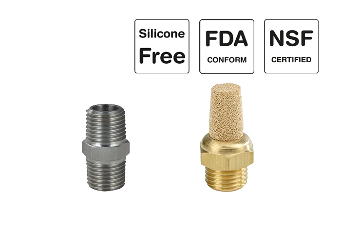 Raccord fileté et silencieux