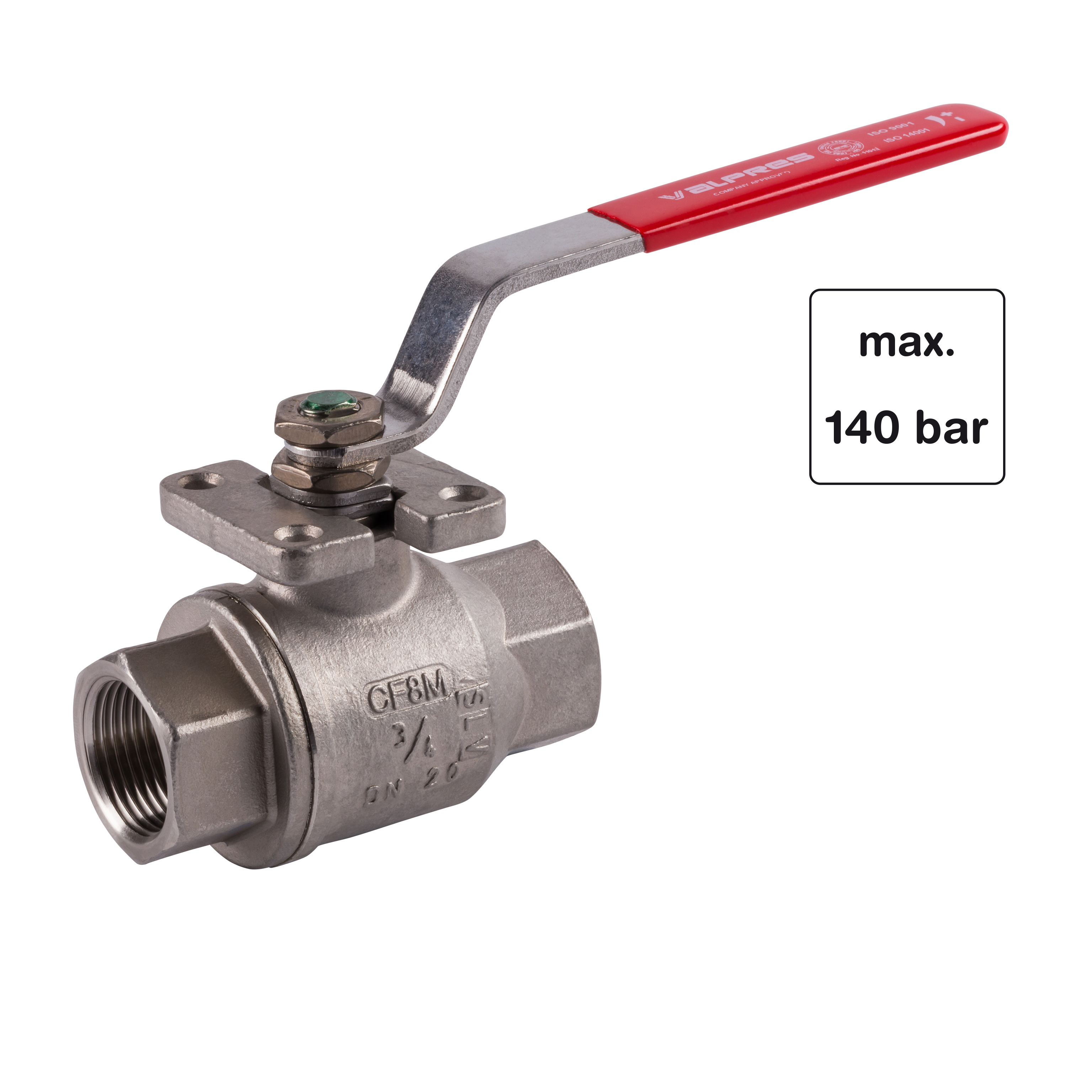 2/2-Wege Kugelhahn, Rp1/8" – Rp4", Edelstahl, RB 7210, Trigress Armaturen AG