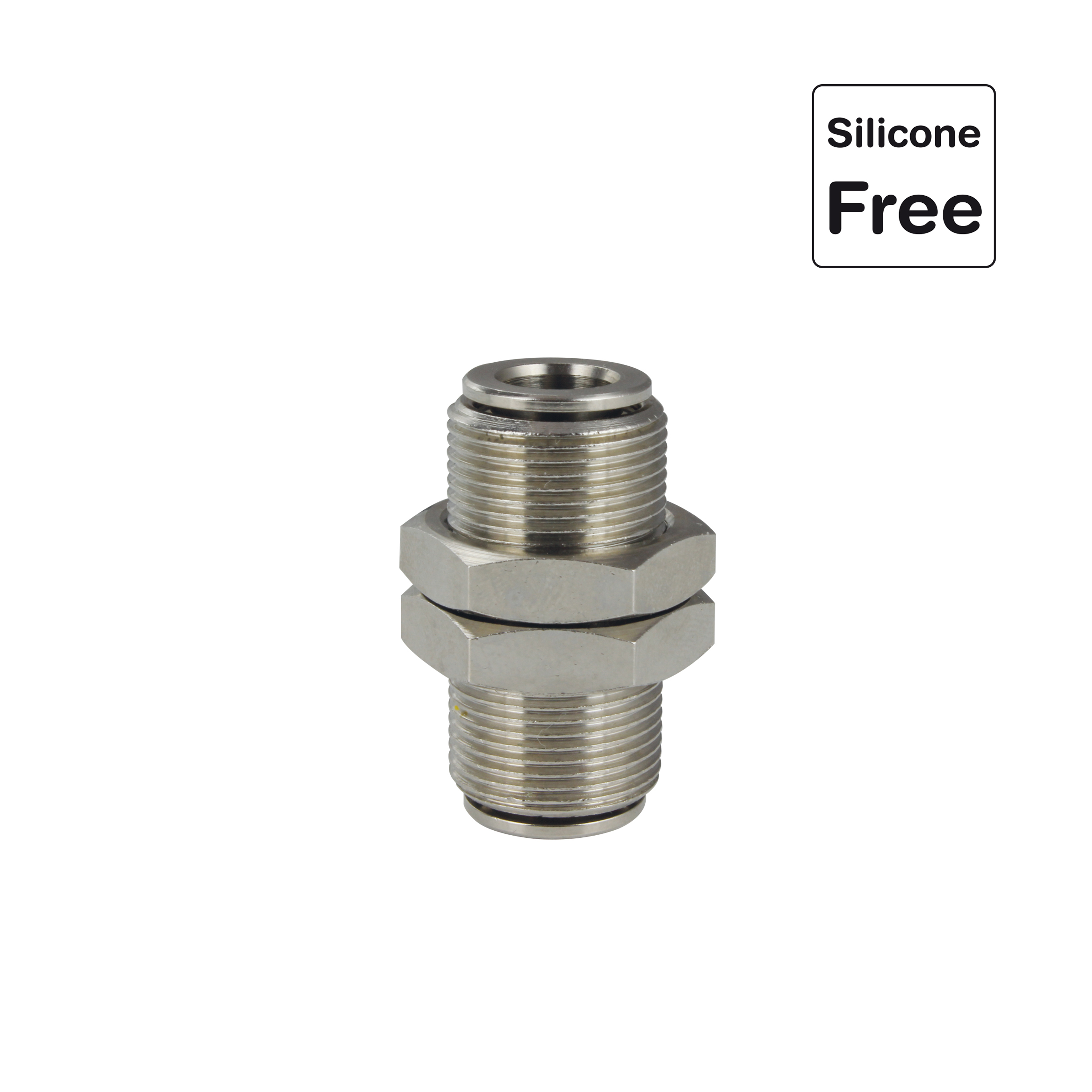 Raccord traversé de cloison, laiton nickelé, raccord instantané Push-In, Trigress Armaturen AG