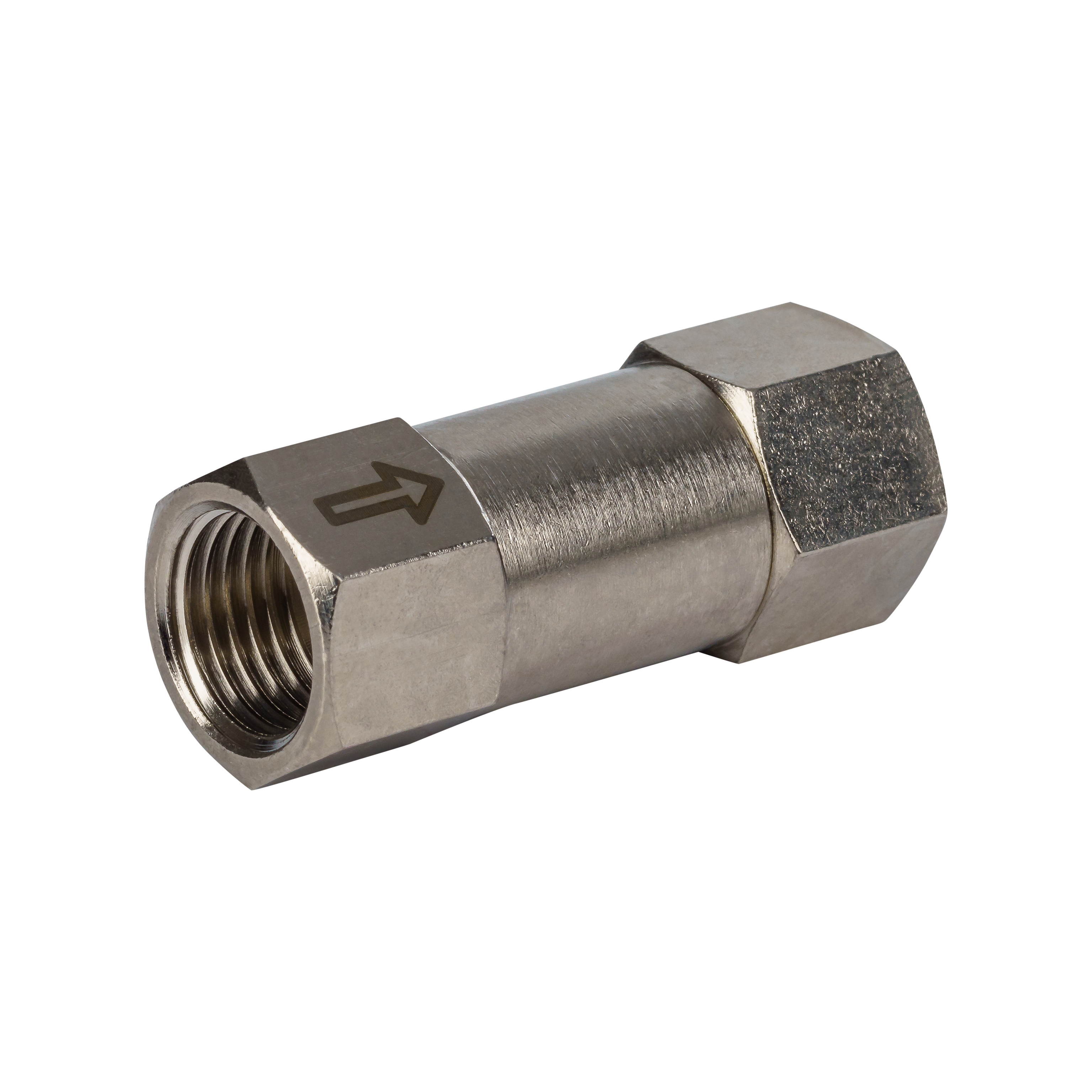 Rückschlagventil, M5" – G1/2", Messing vernickelt, MV 23, Trigress Armaturen AG