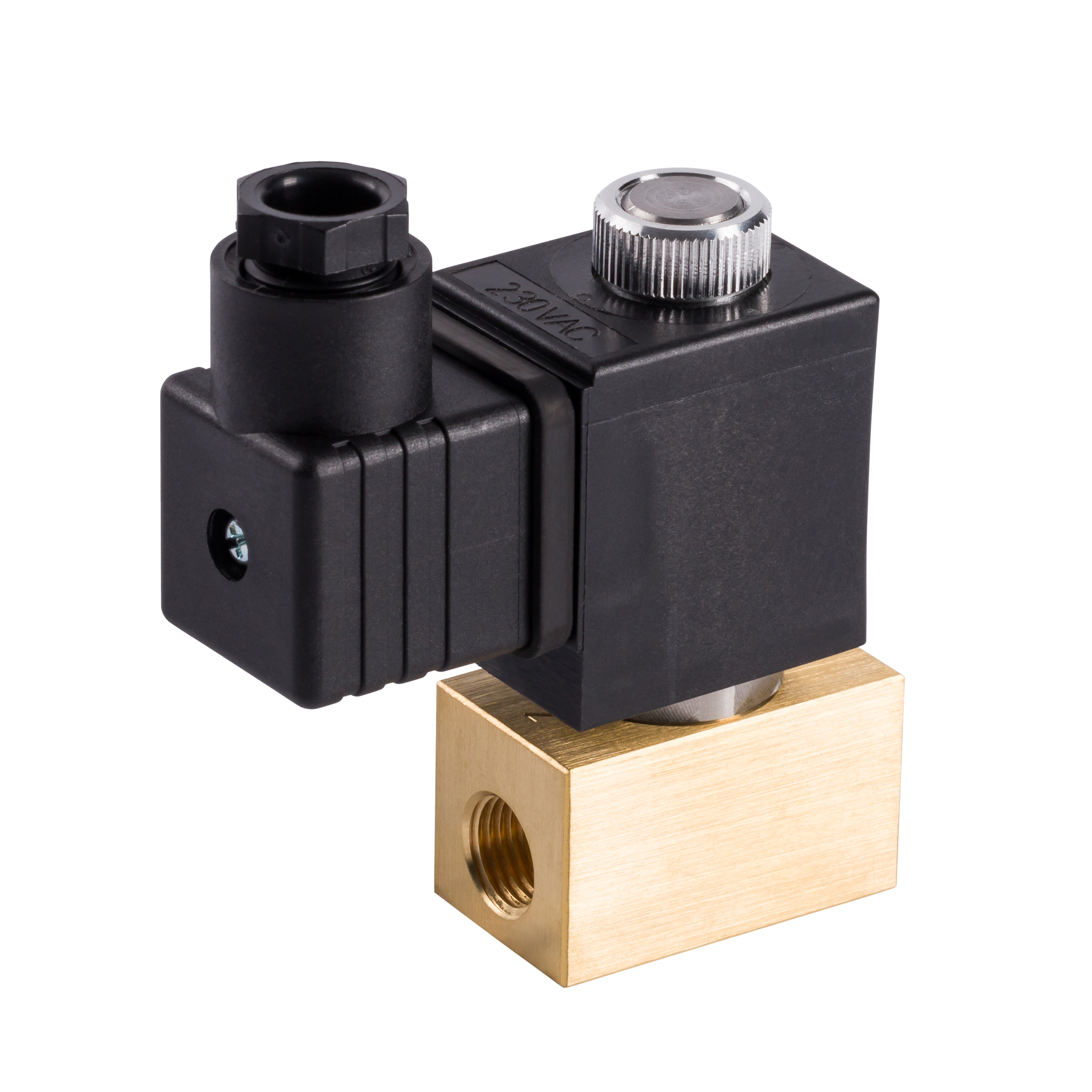 2/2-Wege Direktgesteuertes Magnetventil, stromlos geschlossen, Messing