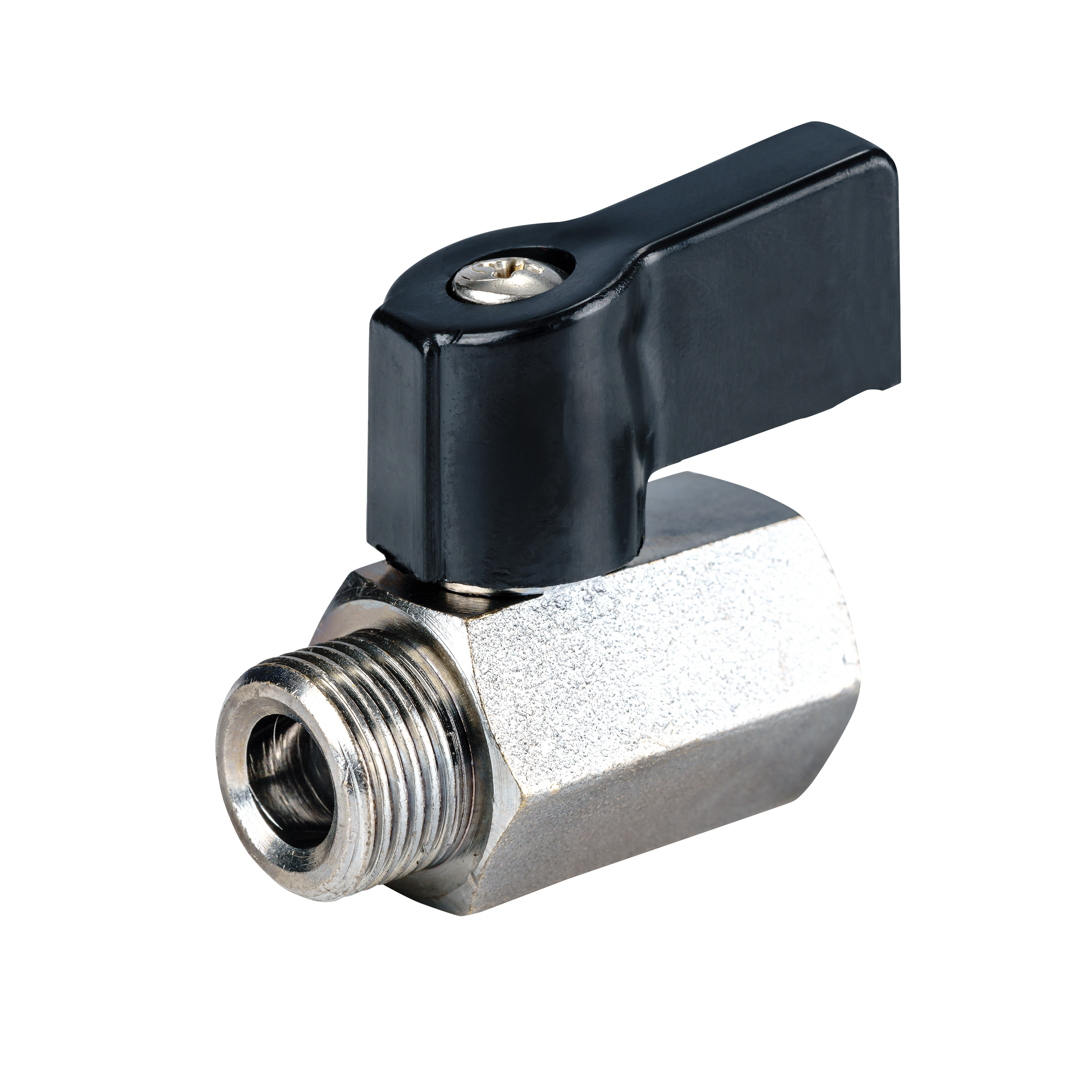 Miniatur-Kugelhahn Innen-Aussengewinde für Druckluft und Industrie für höhere Temperaturen und Schalttafeleinbau