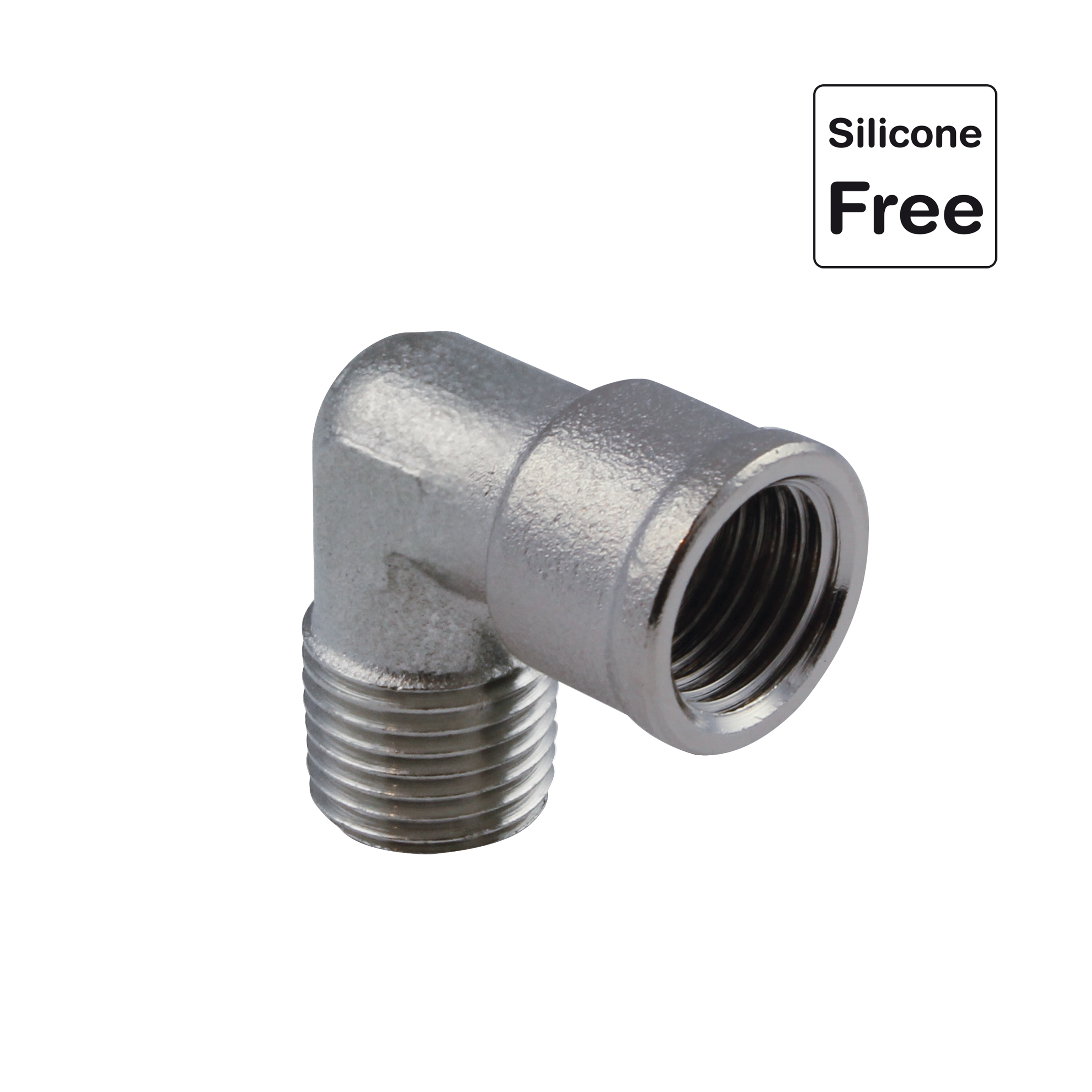 Equerre  filetage femelle/mâle conique en laiton nickelé