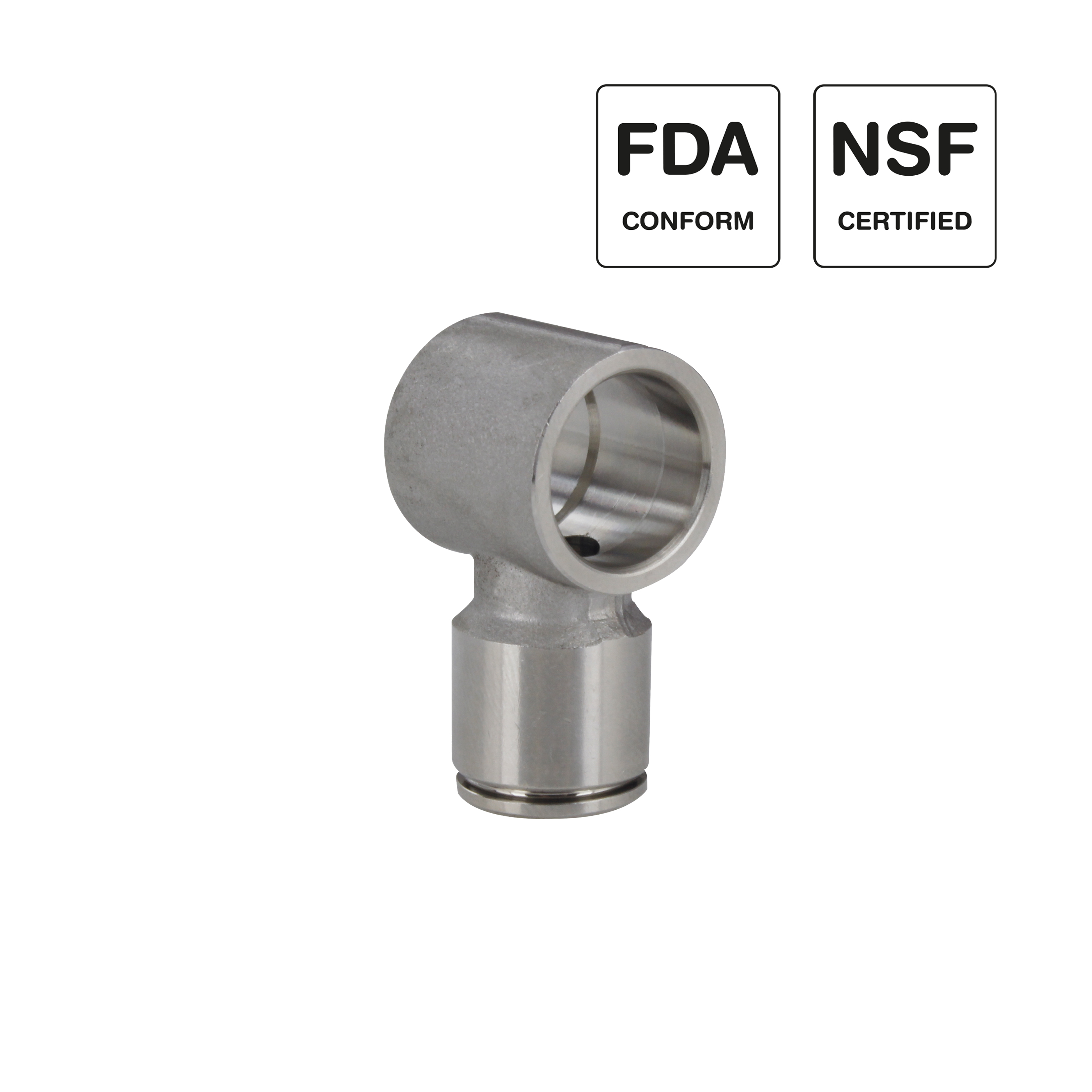 Einfaches Schwenkringstück, Edelstahl 1.4404, Steckverschraubung Push-In, Trigress Armaturen AG