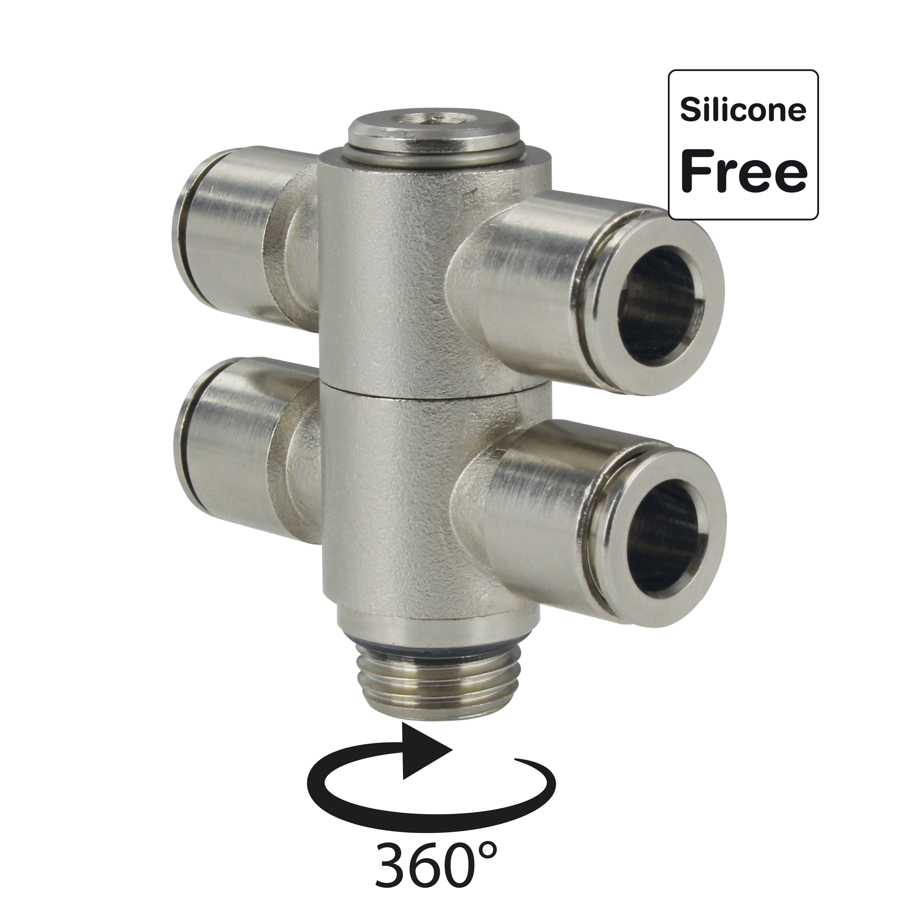 Raccord enfichable en laiton nickelé