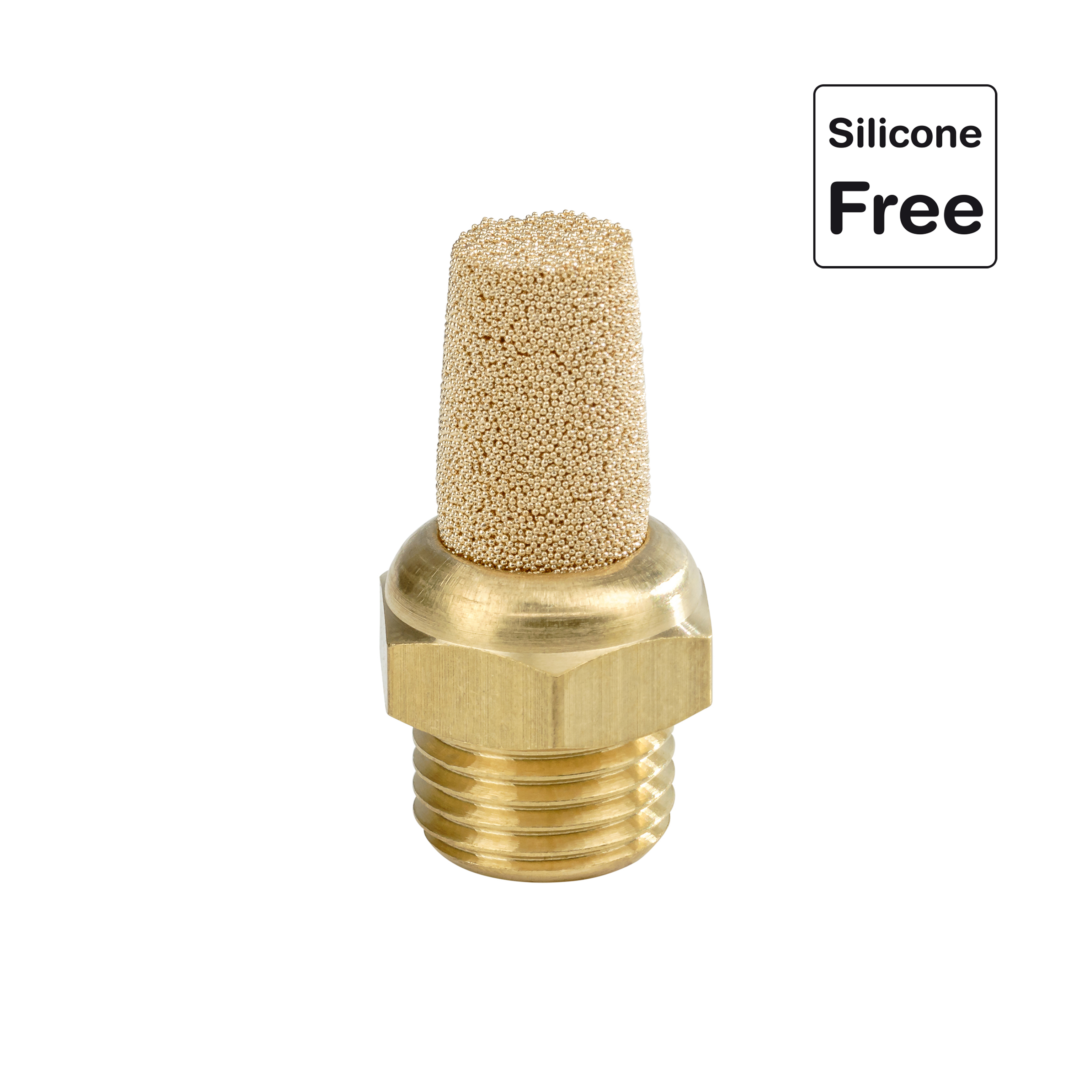 Silencieux en bronze fritté avec nipple en laiton