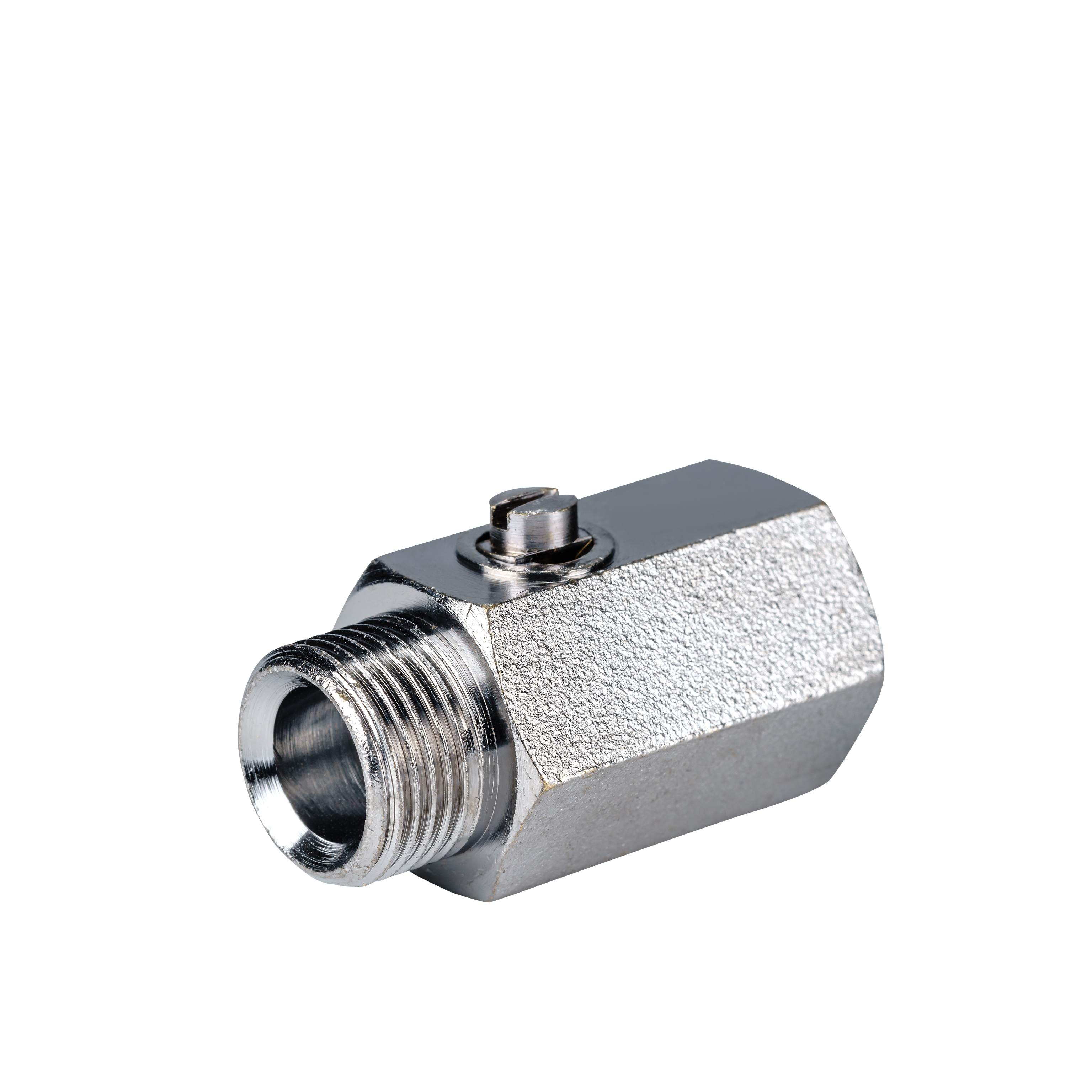 Miniatur-Kugelhahn Innen-Aussengewinde für Druckluft und Industrie mit Schlitzschraube