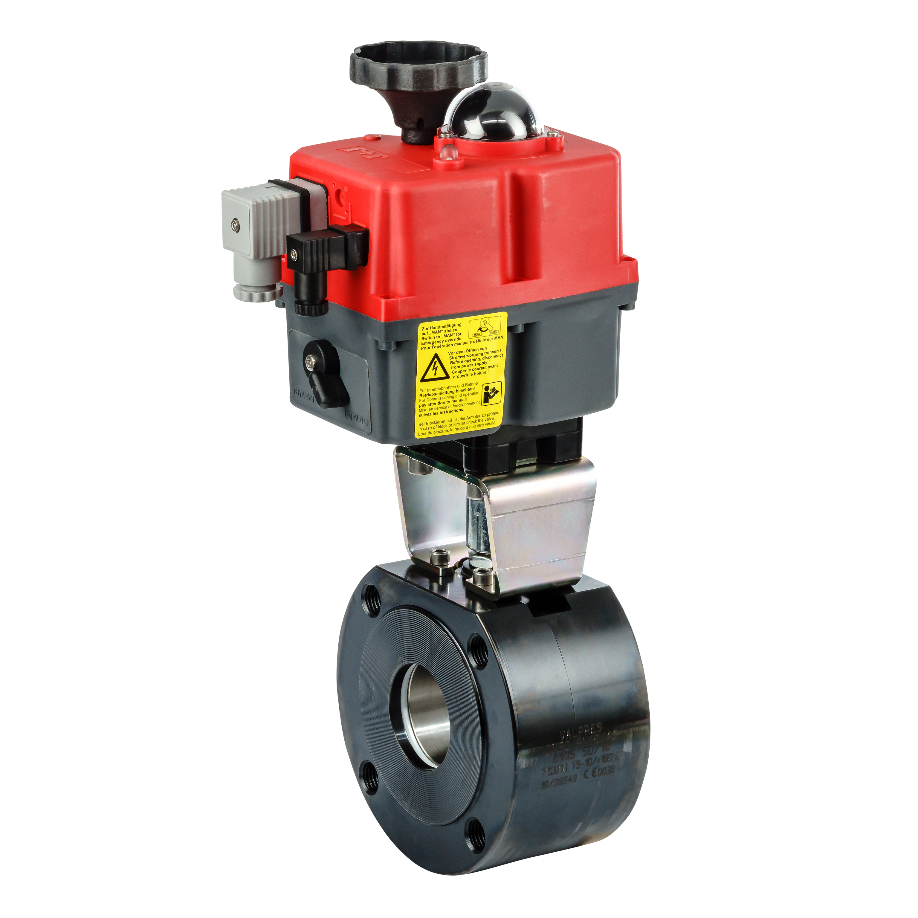 Kompaktflansch-Kugelhahn Stahlguss mit elektrischem Schwenkantrieb