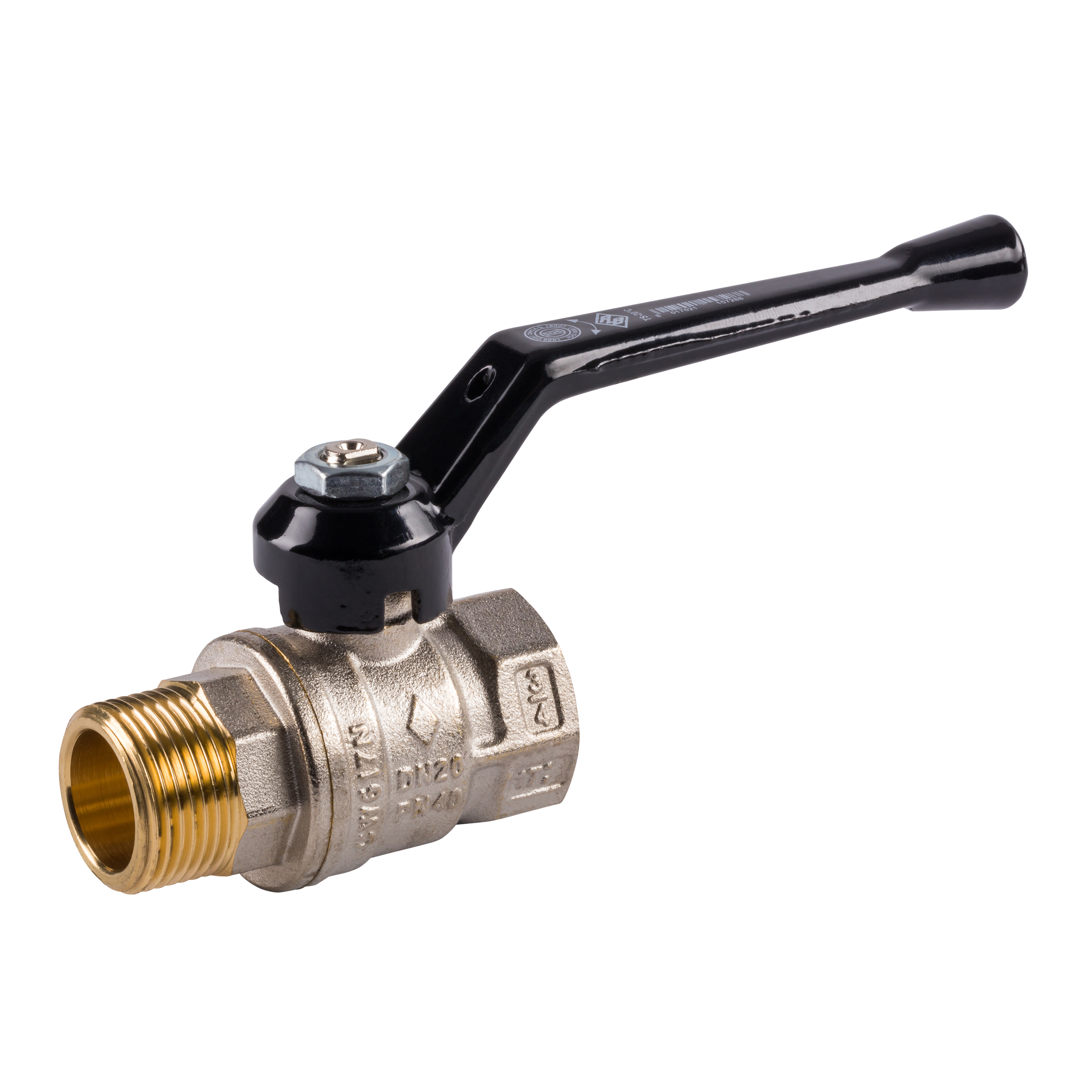 2/2-Wege Kugelhahn, 1/2" – 2", Messing vernickelt, Aluminium Handhebel, RB 1501, Trigress Armaturen AG