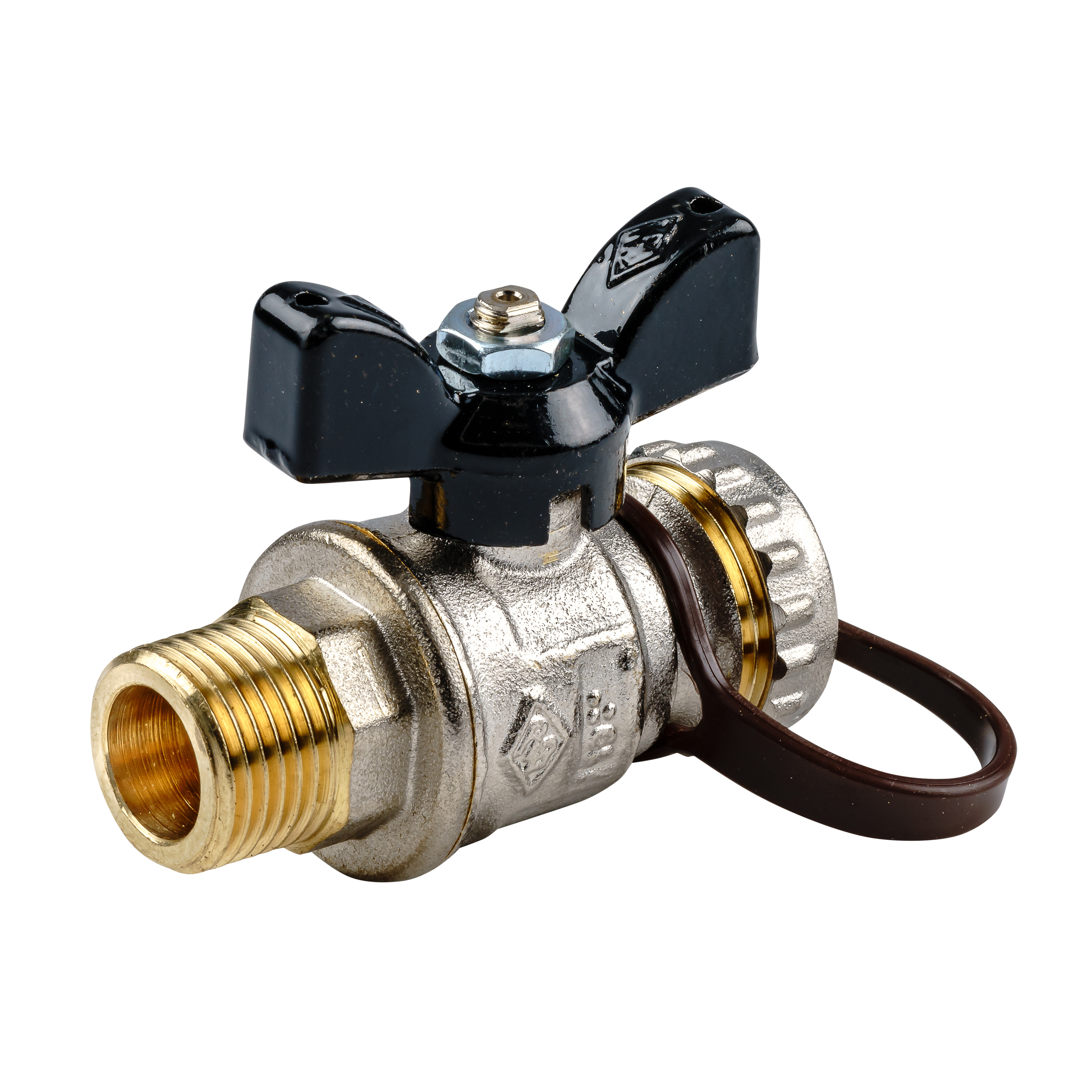 Kessel- Füll und -Entleerungshahn in Messing mit Aussengewinde und Flügelgriff