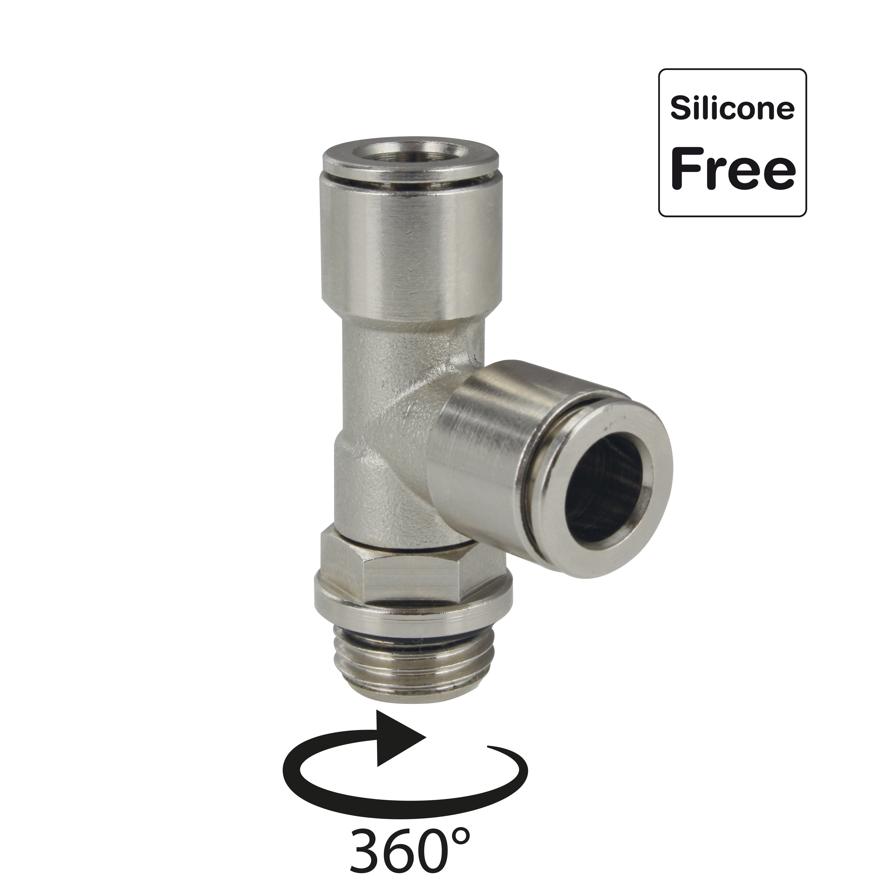 Raccord enfichable en laiton nickelé