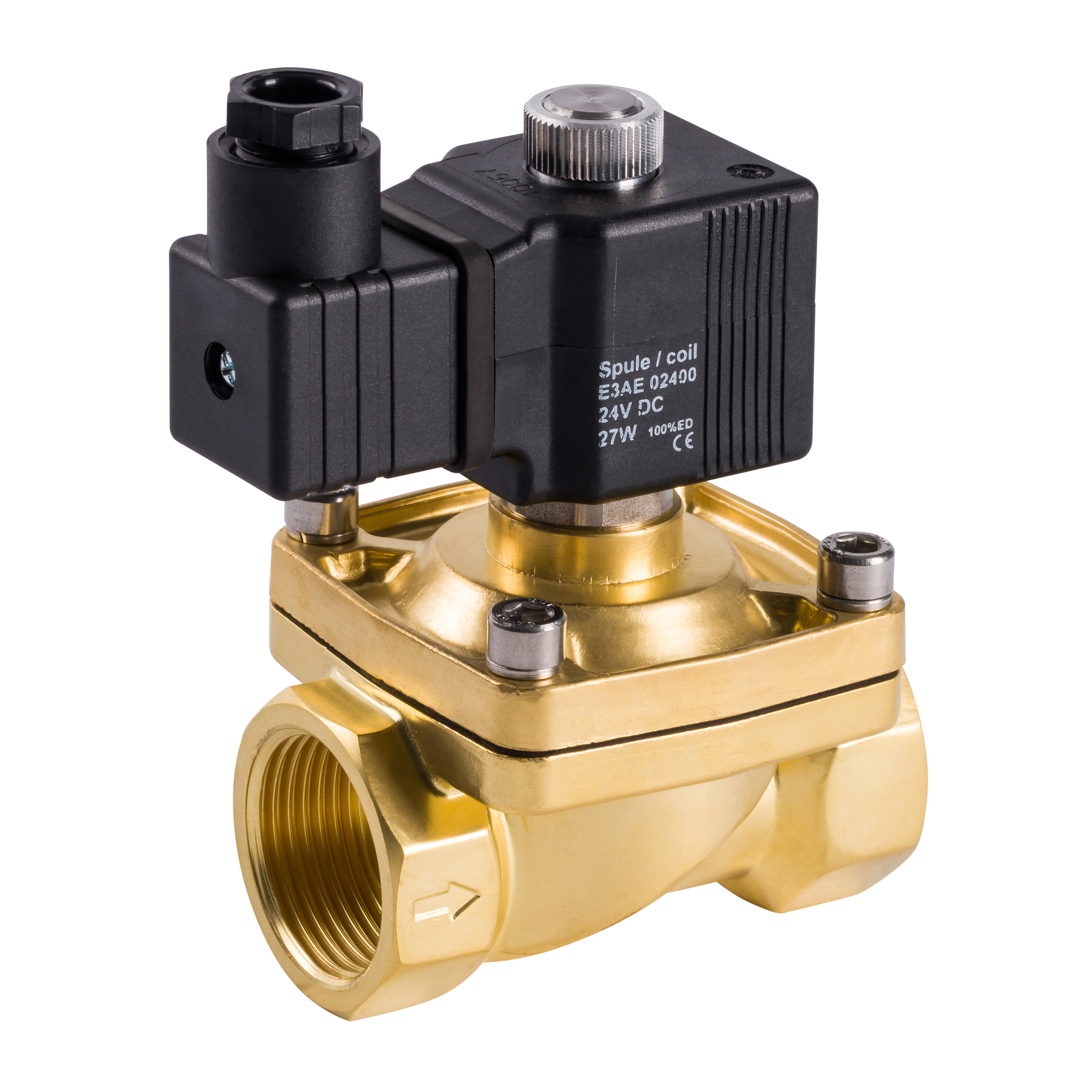 Magnetventil, G3/8" – G2", 14 – 1,5 bar, zwangsgesteuert, Messing, MZ1A, Trigress Armaturen AG
