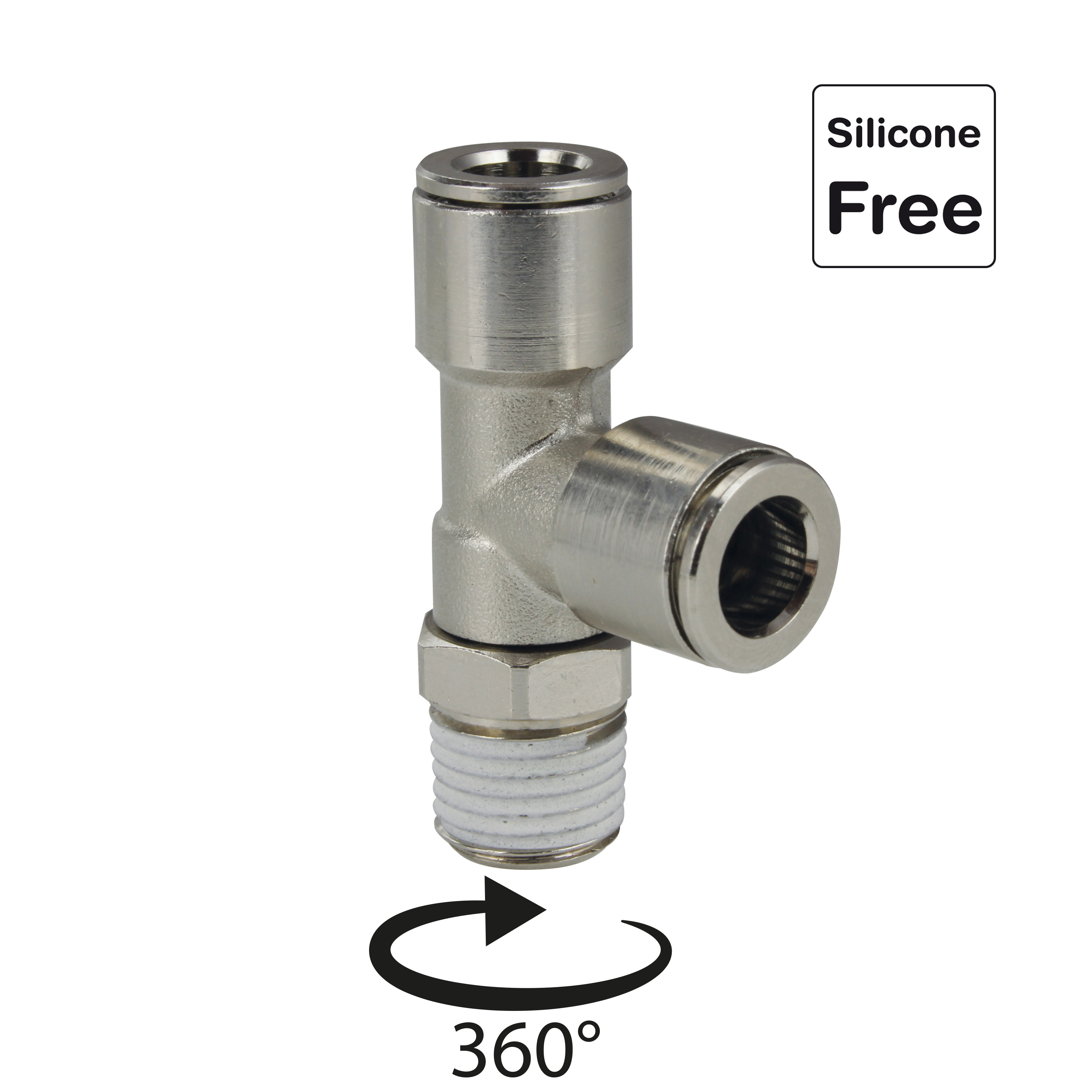 Raccord enfichable en laiton nickelé