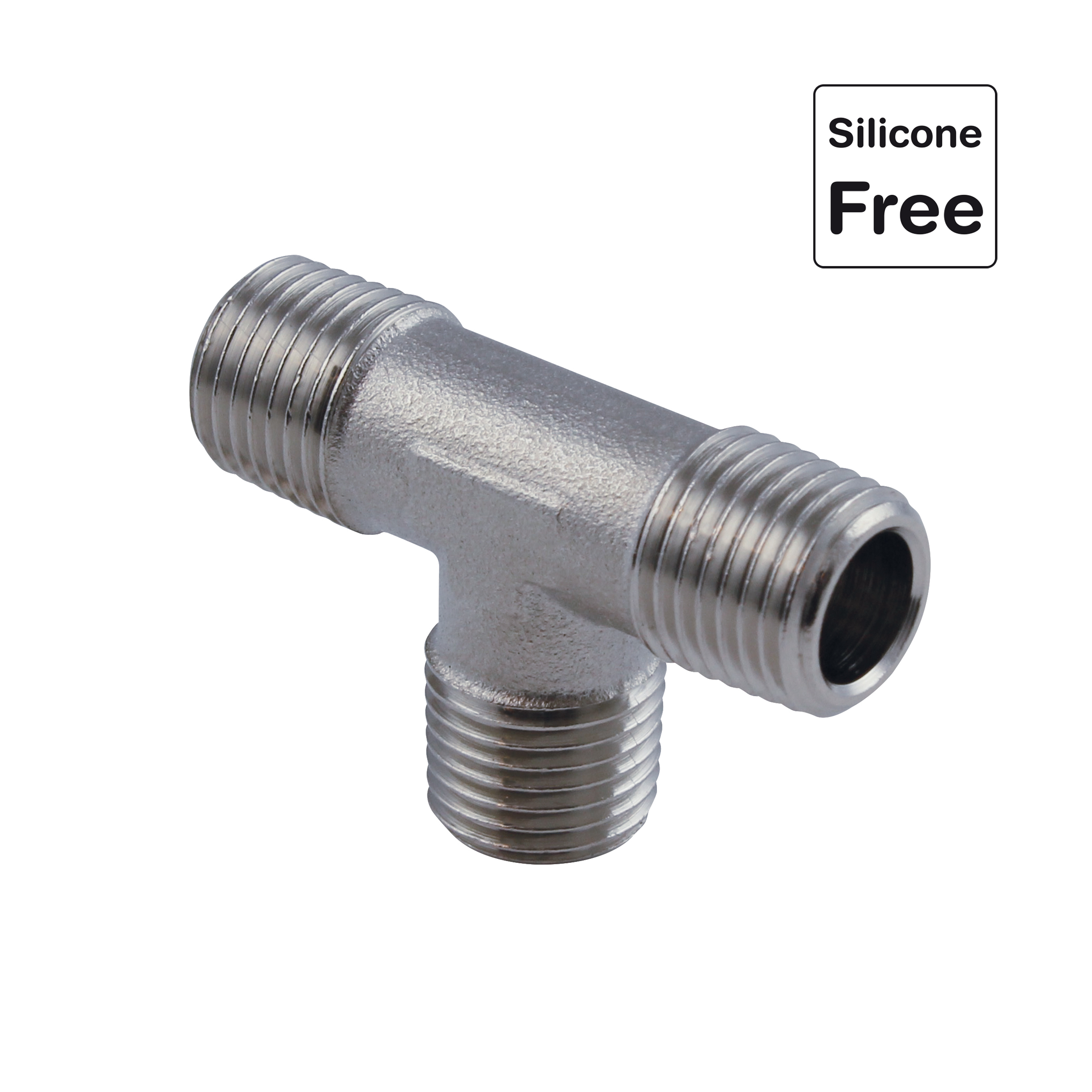 Raccord en T filetage mâle conique en laiton nickelé