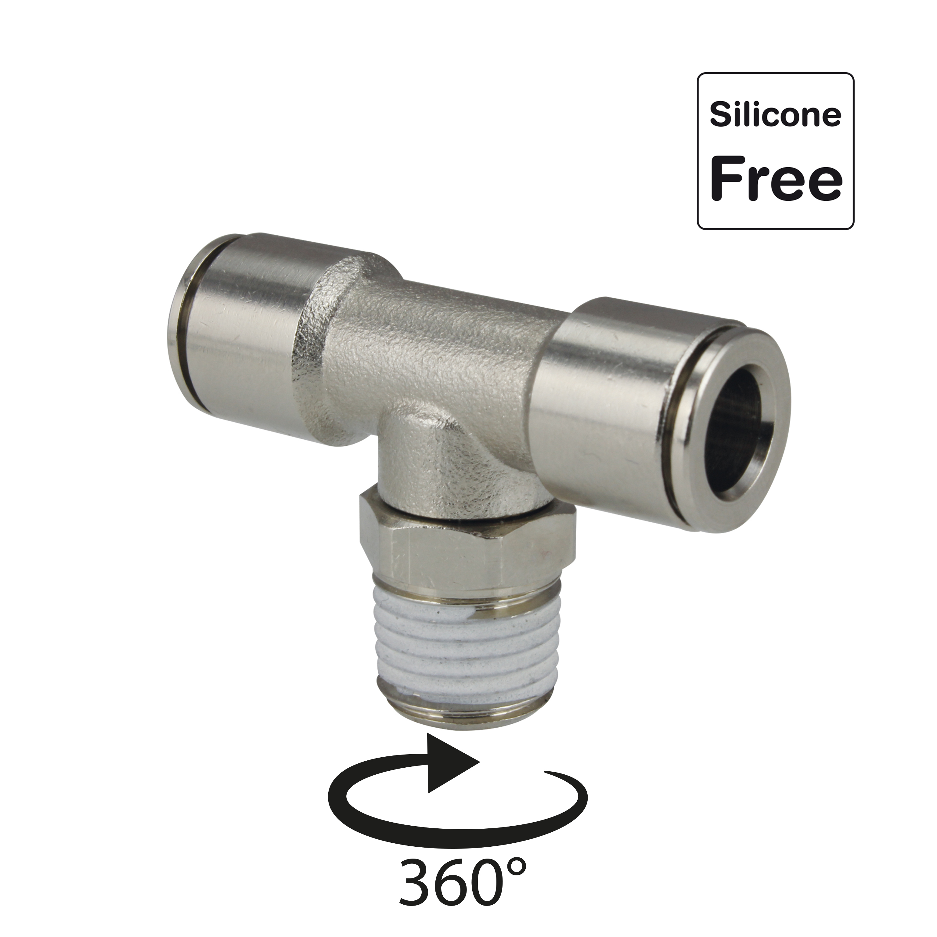 Raccord enfichable en laiton nickelé