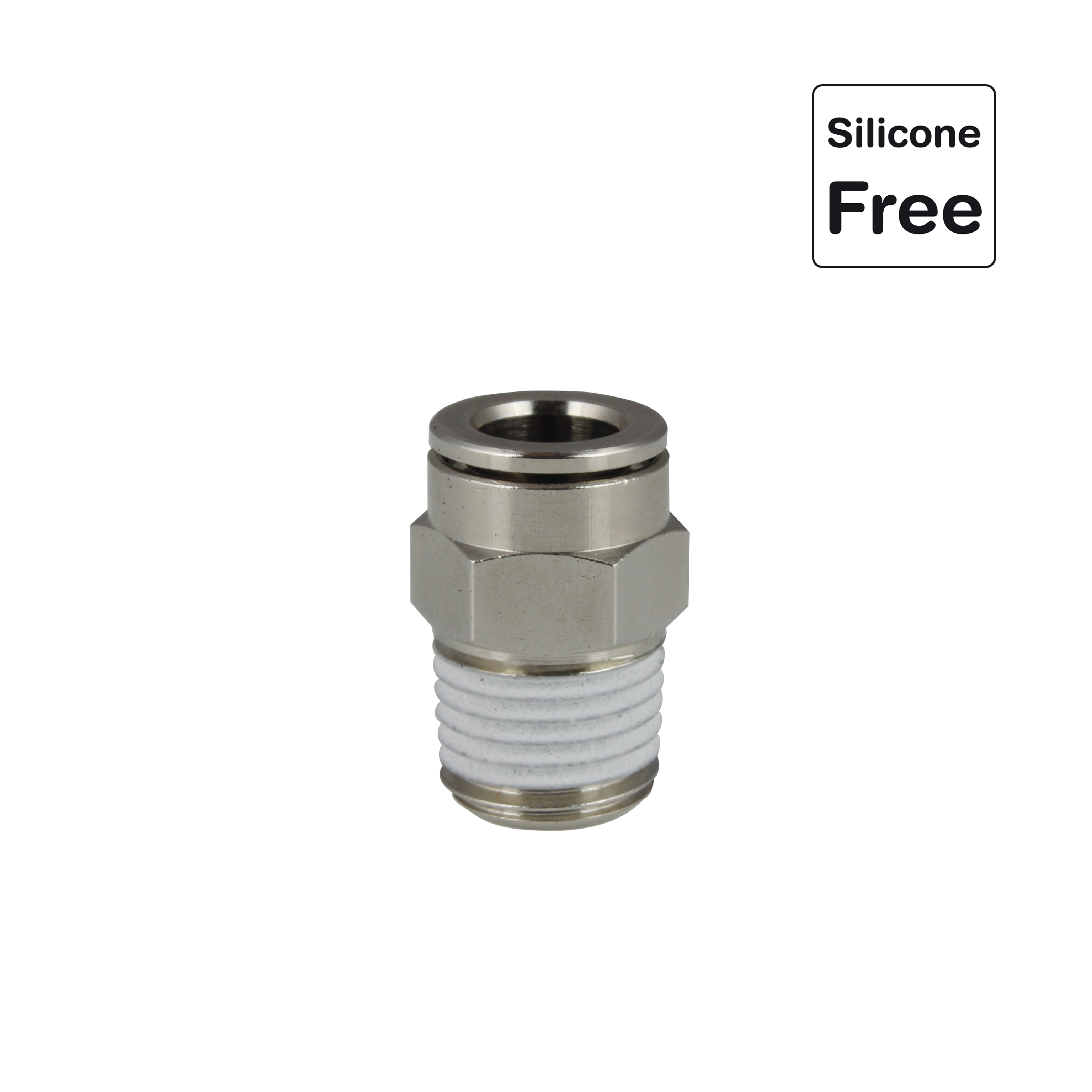 Union simple mâle conique, laiton nickelé, raccord instantané Push-In, Trigress Armaturen AG