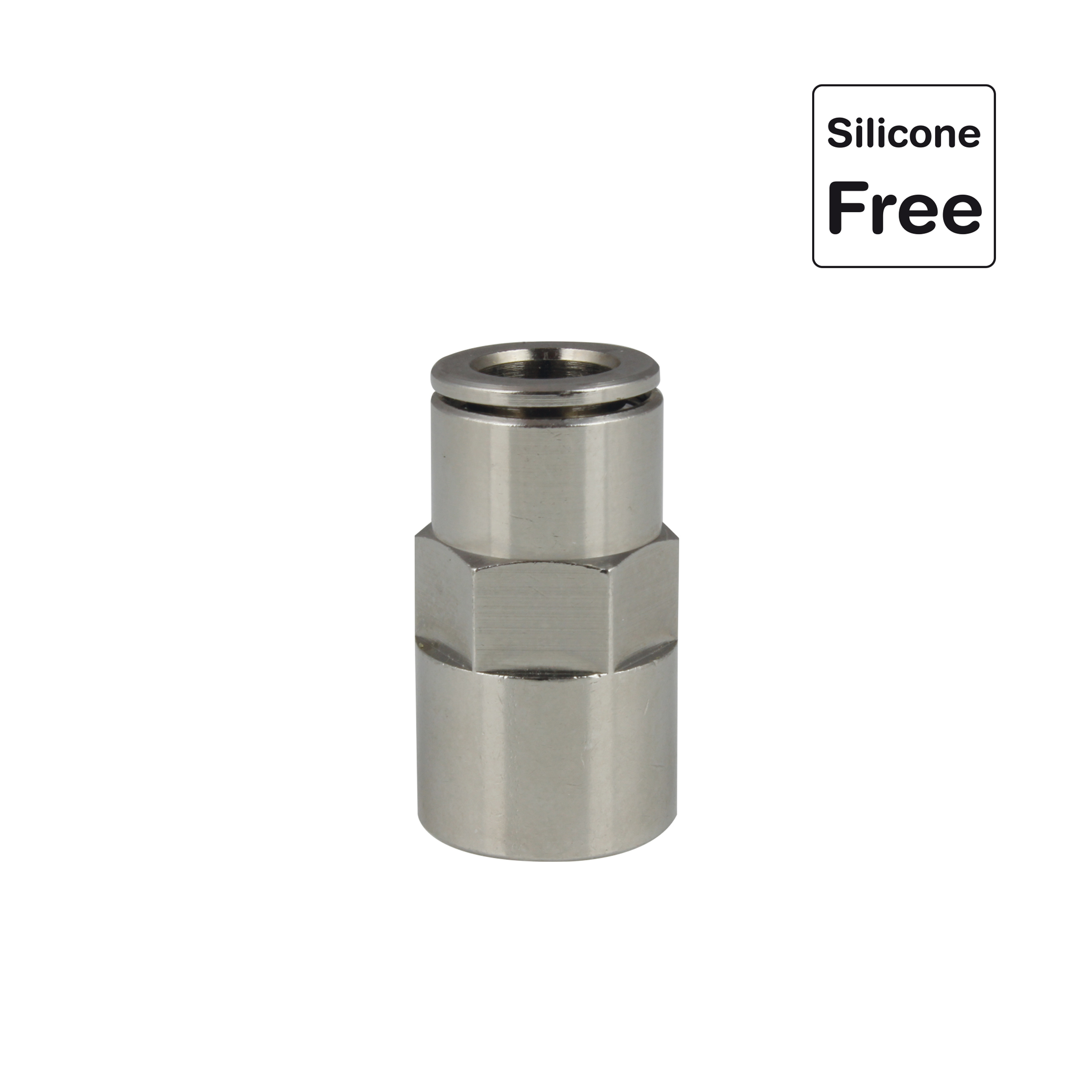 Union simple femelle, laiton nickelé, raccord instantané Push-In, Trigress Armaturen AG