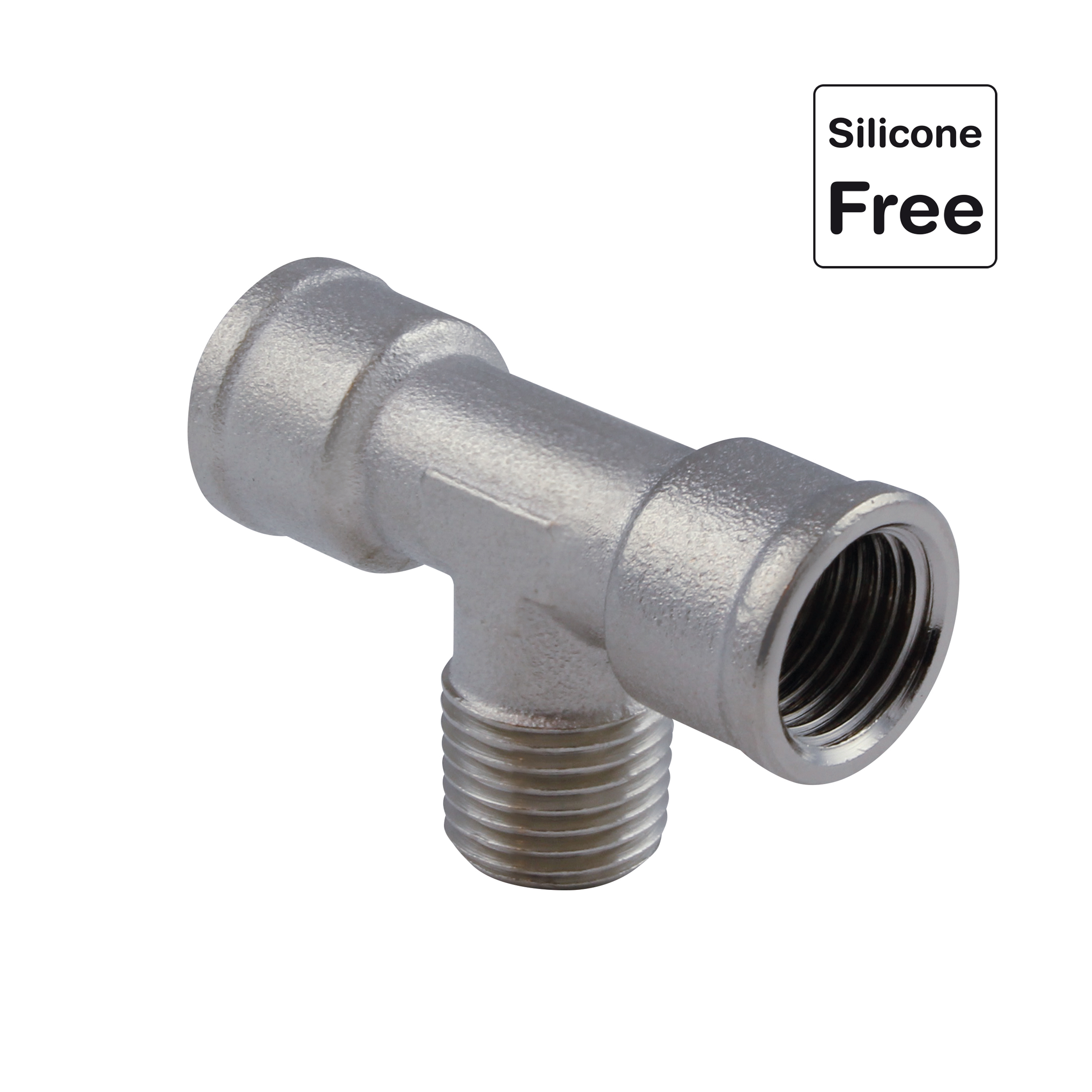 Raccord en T filetage femelle/mâle conique en laiton nickelé